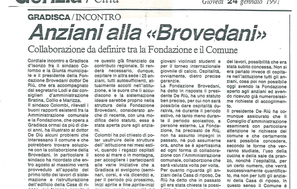 Anziani alla “Brovedani”