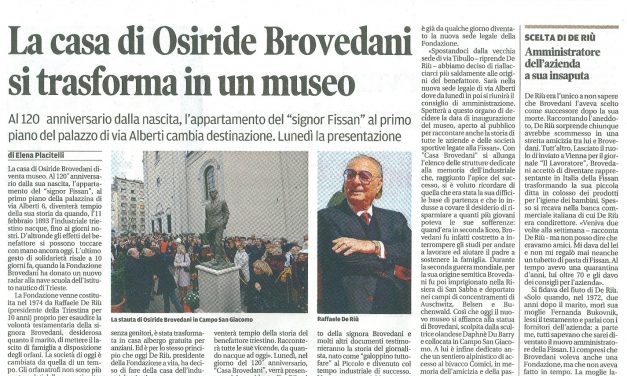 La casa di Osiride Brovedani si trasforma in un museo