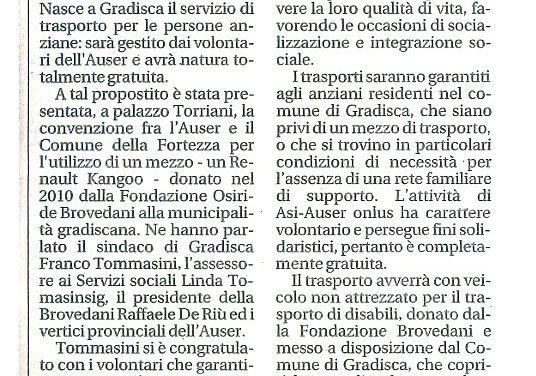 Servizio gratuito di trasporto per anziani