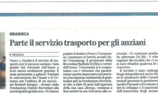 Parte il servizio trasporto per gli anziani