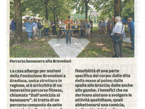 Allestito nuovo percorso fitness per gli ospiti dell’Istituto Brovedani