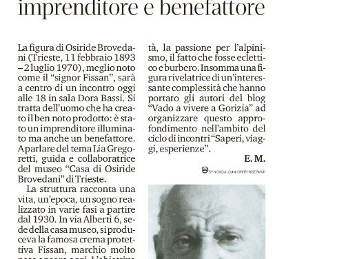 Omaggio al signor Fissan, imprenditore e benefattore