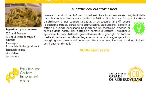 bucatini con carciofi e noci